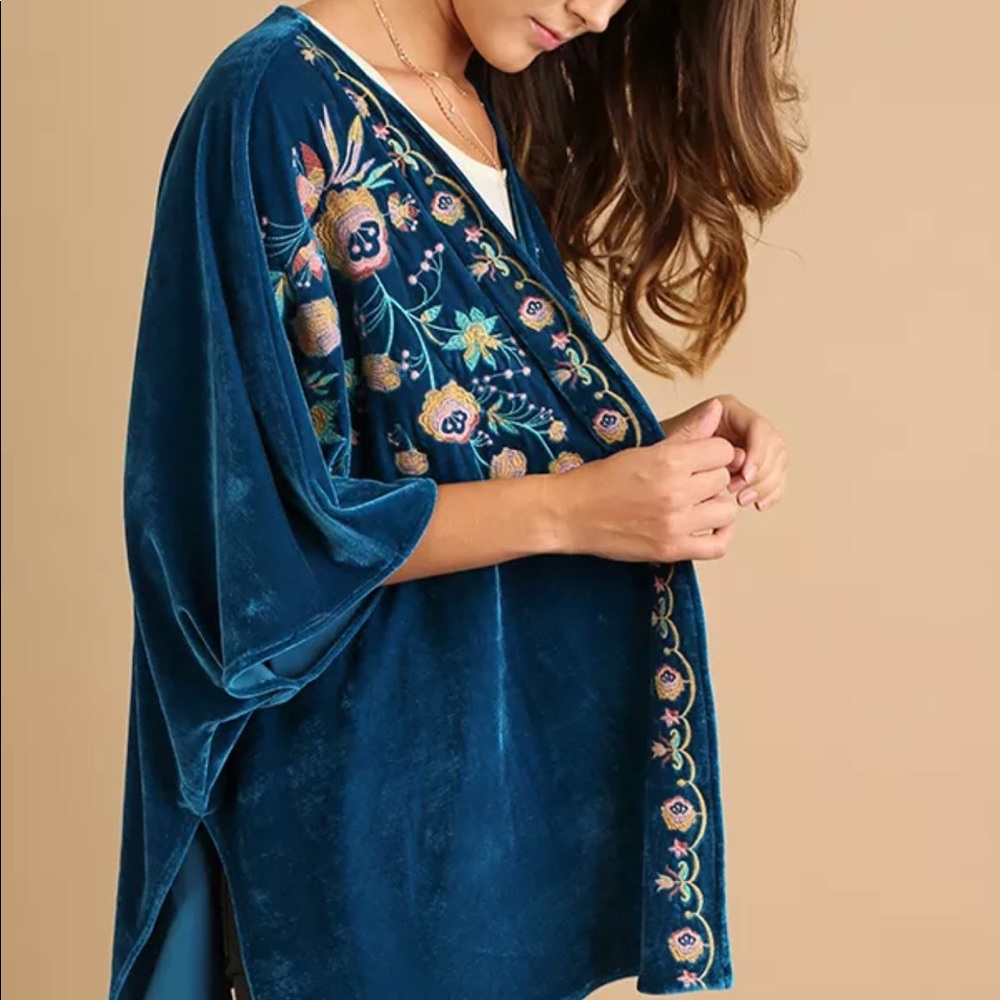 New! Velvet Embroidered Tunic 🌺